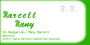marcell many business card